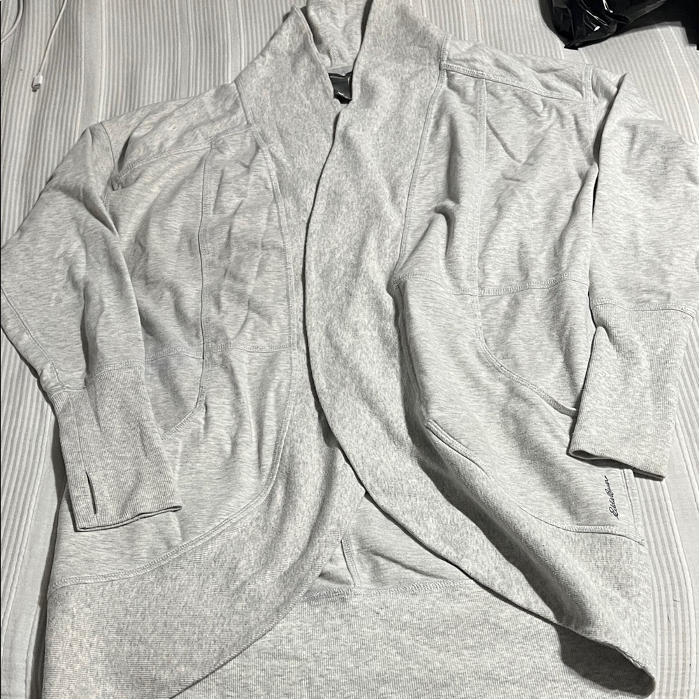 Eddie Bauer Light Gray Knit Cardigan